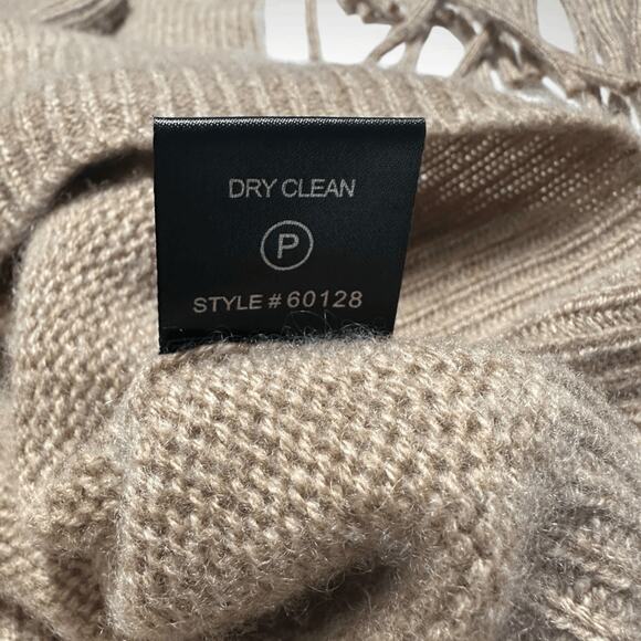 360 Cashmere Hudson Fringed Turtleneck Pullover Sweater Tan Size‎ Large NWOT - Picture 9 of 10